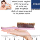 Giorgio GIO1P Pink 7.75 inch Gentle Touch Detangler Hair Brush for Men Women and Kids. Soft Bristles for Sensitive Scalp. Wet and Dry for all Hair Types. Scalp Massager Brush Stimulate Hair Growth GIORGIO Store