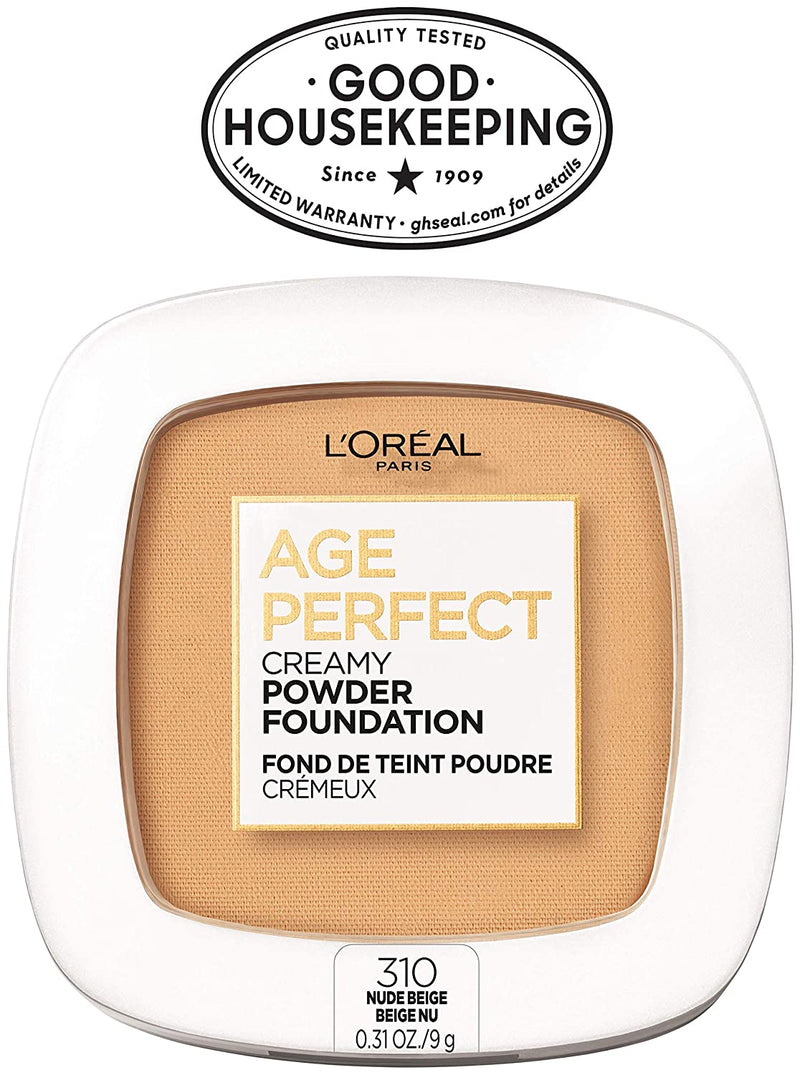 L'Oreal Paris Age Perfect Creamy Powder Foundation Compact, 310 Nude Beige, 0.31 Ounce L'Oreal Paris Store