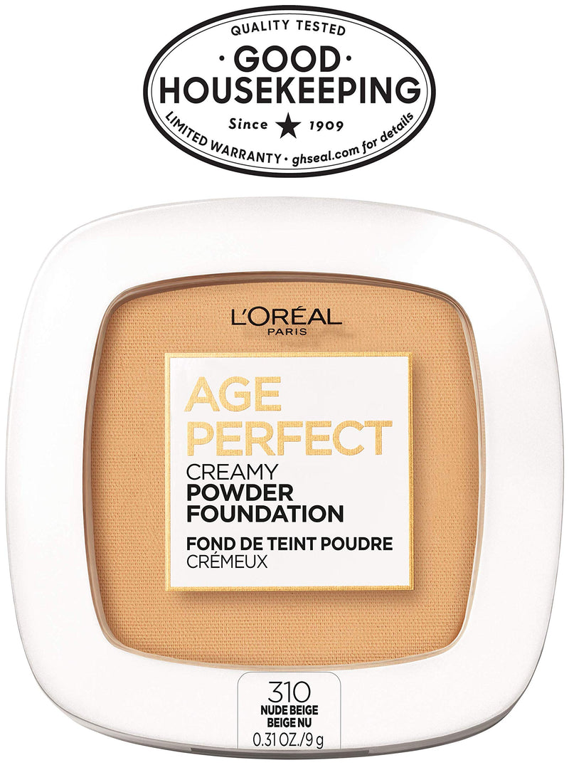 L'Oreal Paris Age Perfect Creamy Powder Foundation Compact, 310 Nude Beige, 0.31 Ounce L'Oreal Paris