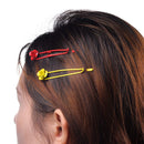 LUX ACCESSORIES Yellow Orange Red Purple Blue Green Set of 5 Floral Hair Pins LUX ACCESSORIES