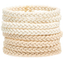 Hair Ties Braided Hair Tie Braided Hair Ties Braided Ponytail Holders Braided Hair Elastics Ponytail Holder Thick Hair Elastics - Blonde Pearl 8 Pcs JWERA