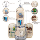 Hanging Travel Toiletry Bag Cosmetic Make up Organizer for Women and Men (Medium, Blue Leaf) Narwey
