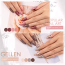 Gellen Gel Nail Polish Kit - With Top Base Coat, 16 Colors Jelly Nail Gel Series Translucent Skin Tones, Trendy Nail Art Glitters Designs DIY Home Gel Manicure Set GELLEN