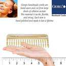Giorgio G30 Large 5.75 Inch Hair Detangling Comb, Wide Teeth for Thick Curly Wavy Hair. Long Hair Detangler Comb For Wet and Dry. Handmade of Cellulose, Saw-Cut, Hand Polished, Ivory 2 Pack GIORGIO