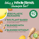 Garnier Whole Blends Ginger Recovery Strengthening Shampoo Bar for Weak Hair, Zero Plastic Packaging, Free of Preservatives, Silicones, Soap & Dye, with Ginger & Almond Oil, 2 Oz Garnier