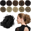ROSEBUD Chignon Hairpiece Curly Bun Extensions Scrunchie Updo Hair Pieces Synthetic Combs in Messy Bun Hair Piece for Women Rose bud