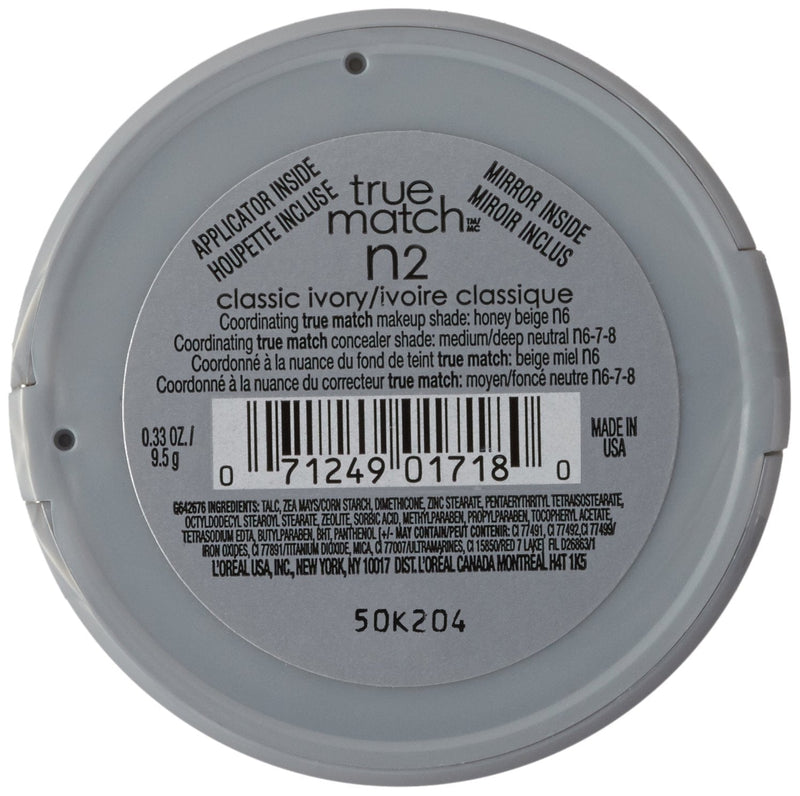 L'Oreal Paris True Match Super-Blendable Powder, Classic Ivory, 0.33 oz. L'Oréal Paris
