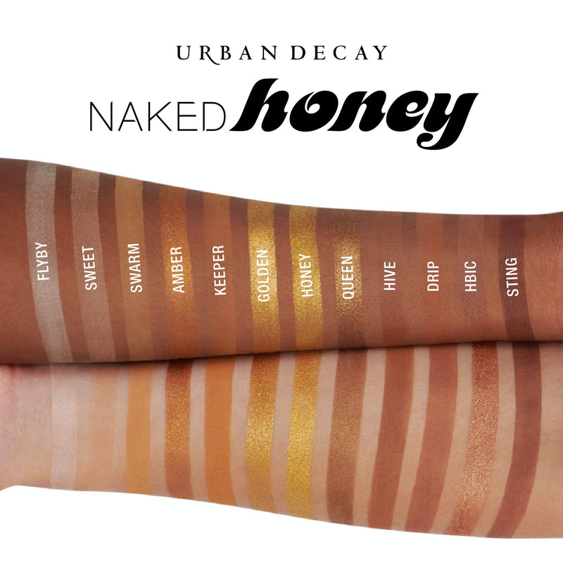Urban Decay Naked Honey Eyeshadow Palette, 12 Golden Neutral Shades - Ultra-Blendable, Rich Colors with Velvety Texture - Set Includes Mirror & Double-Ended Makeup Brush URBAN DECAY