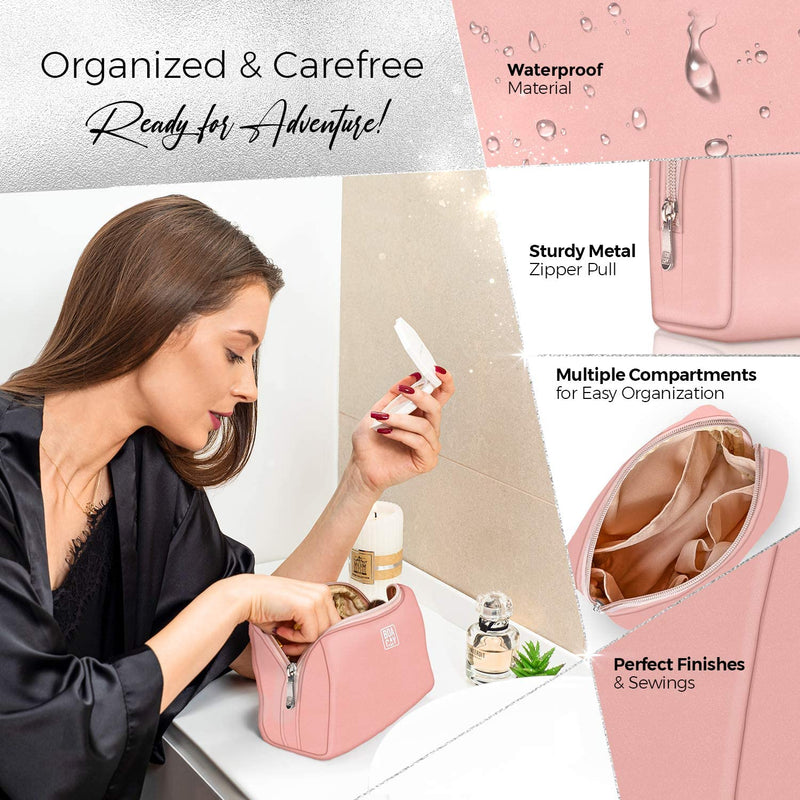 Cosmetic & Makeup Bag, Zippered Makeup Pouch for Women & Girls, Travel Cute Organizer Suitable for Purse, Versatile Bag with Multiple Compartments for Makeup, Toiletries, Pencils, Accessories BOACAY Store