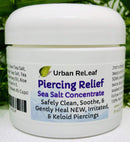 Urban ReLeaf Piercing Relief Sea Salt Concentrate AFTERCARE ! Safely Clean, Soothe & Gently Heal New Irritated & Keloid Bump Piercings. Effective Non-iodized Dead Sea Salt, Tea Tree Rosemary Urban ReLeaf