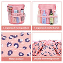 Barrel Makeup Bag Travel Drawstring Cosmetic Bag Large Toiletry Organizer Waterproof for Women and Girls (Large, Leopard) Narwey