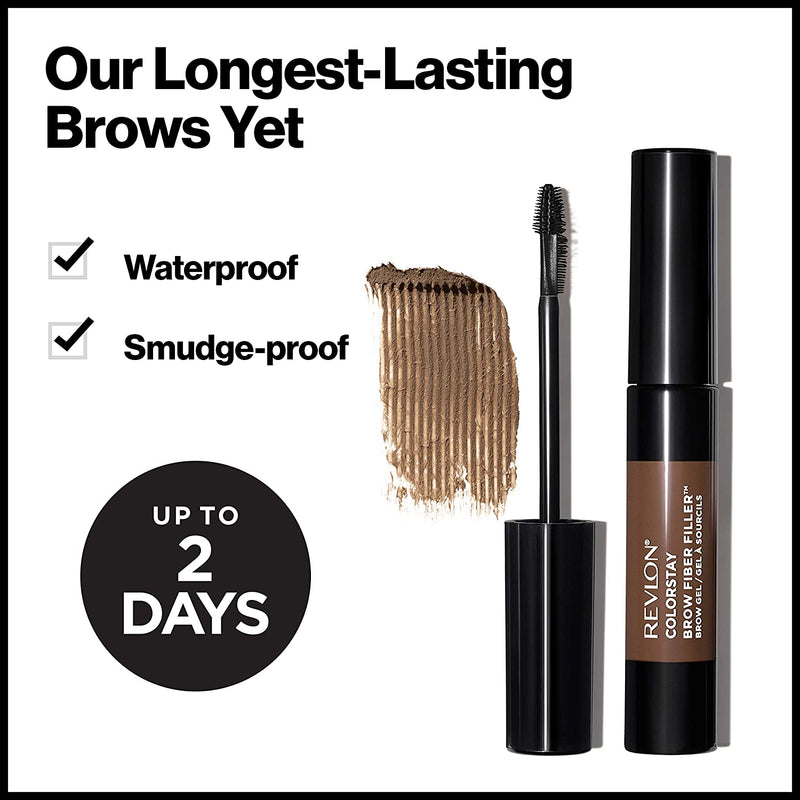REVLON ColorStay Brow Fiber Filler, Longwearing & Volumizing Waterproof Eyebrow Gel, 306 Clear, 0.23 fl. oz. REVLON Store