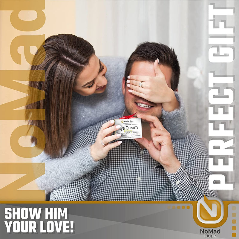 Anti Aging Eye Cream For Men - Mens Under Eye Cream - Dark Circles Under Eye Treatment For Men - Eye Balm Wrinkle Cream - To Reduce Puffiness, Under Eye Bags, Crows Feet - Natural & Organic USA 0.5oz NoMad Dope Store