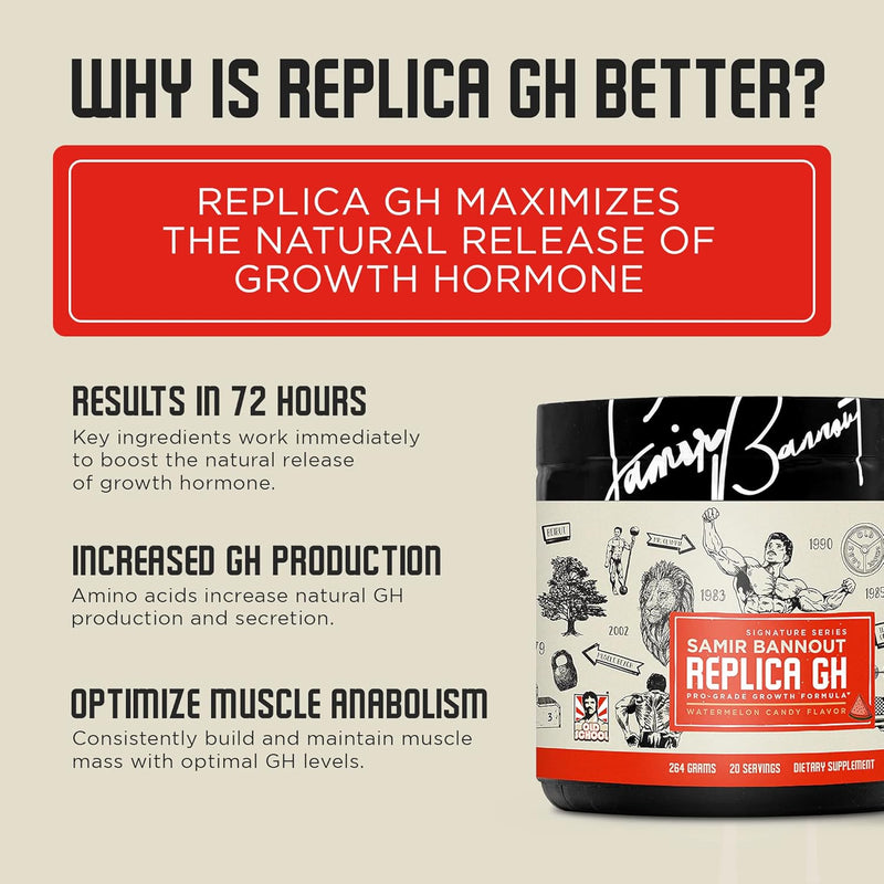 Replica Gh – Muscle Building GH Boosting Powder – Hormone Optimizer & Muscle Growth Dietary Supplement – Exclusive OSL Mr. Olympia Samir Bannout Collaboration – Watermelon Candy Flavor – 20 Servings Infinity Warehouse