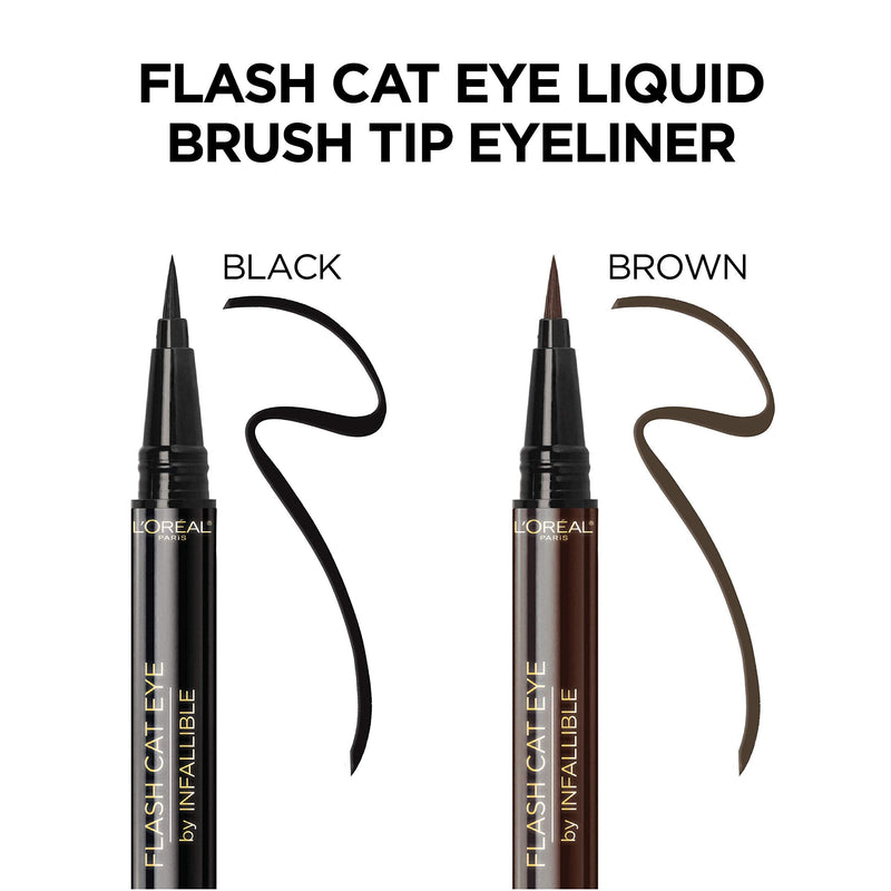 L'Oreal Paris Makeup Infallible Flash Cat Eye Waterproof Liquid Eyeliner, Brown L'Oreal Paris
