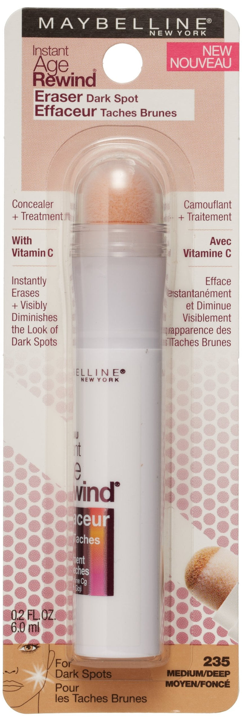 Maybelline New York Instant Age Rewind Eraser Dark Spot Concealer Plus Treatment, Medium/Deep, 0.2 Fluid Ounce Maybelline New York
