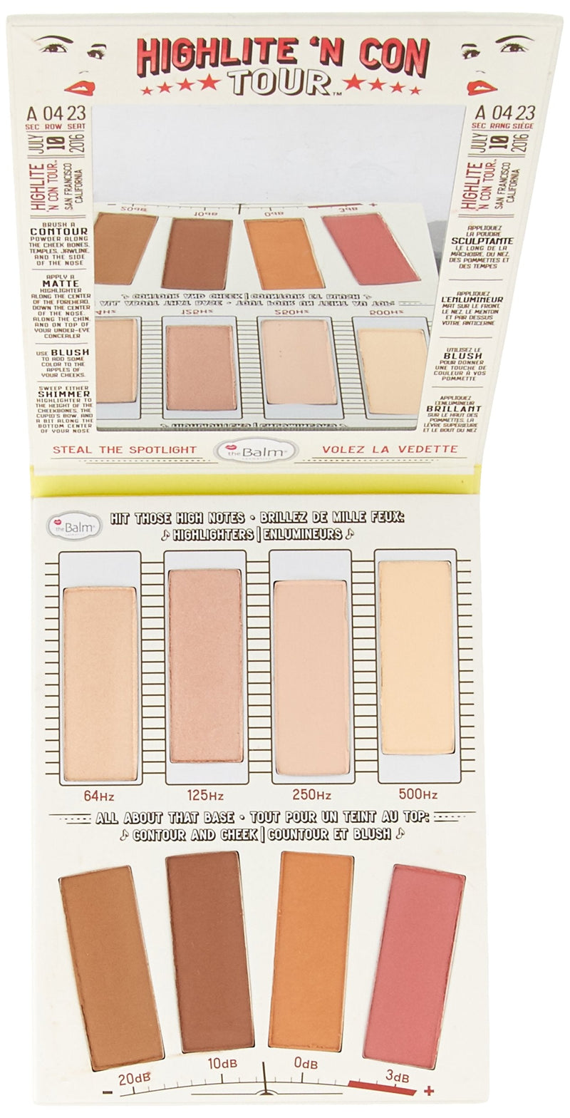 theBalm Highlighting & Makeup Conceal Powders 'N Contour Palette, Highlighters Shimmer, Matte, Bronzer, Blushes, Multicolor, 0.8 ounces theBalm