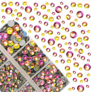 4000Pcs Mixed Size Hot Fix Round Crystals Gems Glass Stones Hotfix Flat Back Rhinestones (Vitrail Medium) MASSIVE BEADS