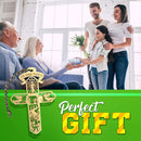 Jolette Designs Cross Ornament Gift - Wooden Decor for Tree, Office, Home, Car - Detailed Ornaments Telling The Story of The Birth, Death, and Resurrection of Jesus On a Cross (1, He Has Risen) Jolette Designs