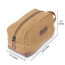 emissary Men's Toiletry Bag Leather and Canvas Travel Toiletry Bag Dopp Kit for Men Shaving Bag for Travel Accessories (Brown) emissary