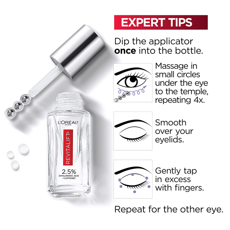 L'Oreal Paris Revitalift Hyaluronic Acid + Caffeine Hydrating Eye Serum with Anti-Aging Moisturizer Sample L'Oreal Paris