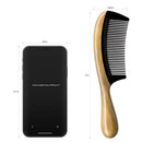 Onedor Extra Length Handmade 100% Natural Green Sandalwood With Buffalo Horn Fine Tooth Hair Combs - Anti-Static Sandalwood Scent Natural Hair Detangler Wooden Comb (Buffalo Horn Fine Tooth) Onedor