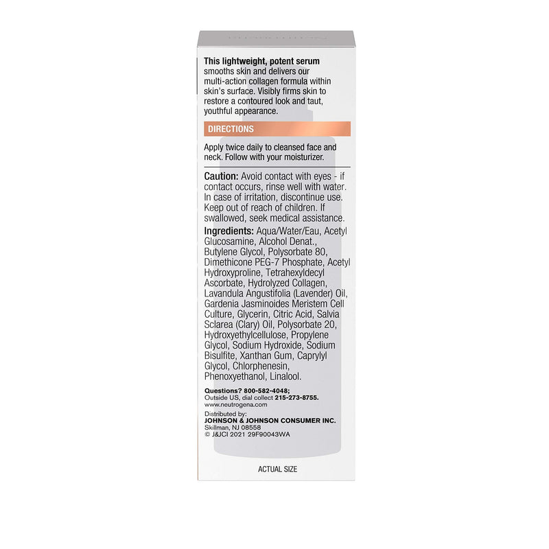 Neutrogena Rapid Firming Collagen Triple Lift Face Serum, Hydrating Serum with Collagen & AHP Amino Acid to visibly Firm & Smooth Skin, Lightweight, Mineral Oil- & Dye-Free, 1 fl. oz Neutrogena