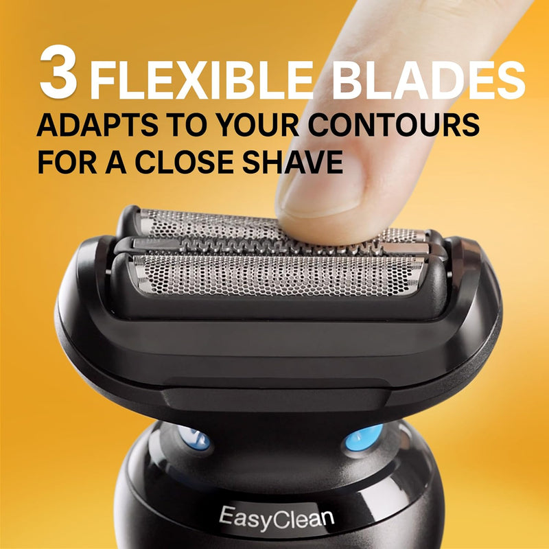 Braun Electric Shaver for Men, Series 5 5120s, Wet & Dry Shave, Turbo Shaving Mode, Foil Shaver, Engineered in Germany, with Beard Trimmer & Attachments, Blue Infinity Warehouse