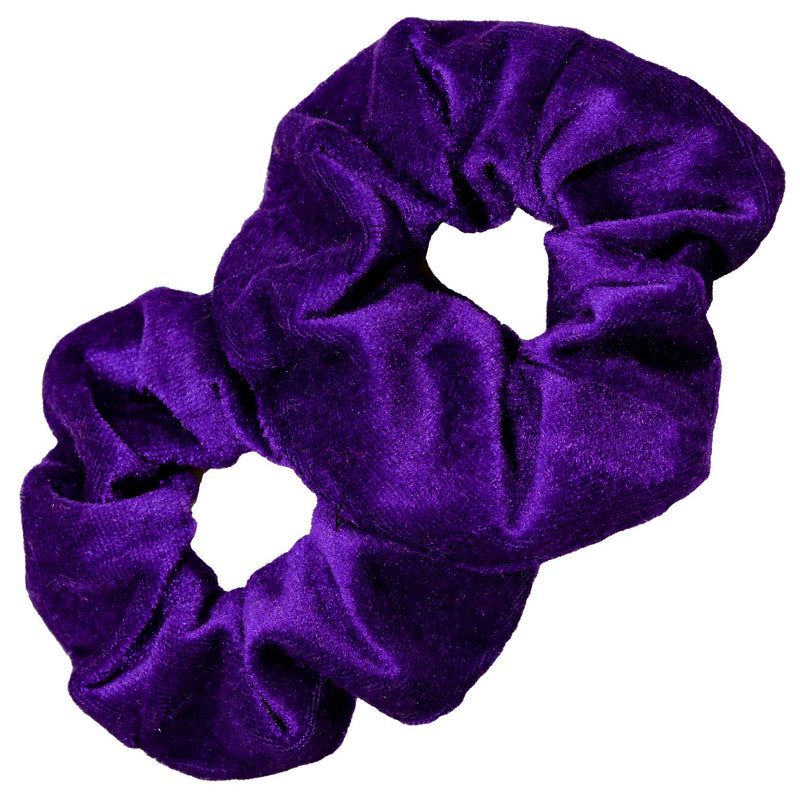 Kenz Laurenz Scrunchies for Hair - 2 Velvet Hair Ties for Women Girls Hair Elastics Ponytail Holder Scrunchy Girl Accessories Elastic Hair Bands Scrunchie Pack (Purple) Kenz Laurenz