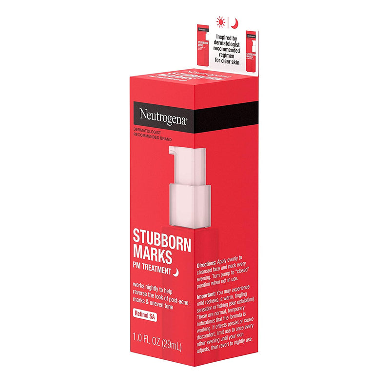Neutrogena Stubborn Marks PM Treatment with Retinol SA, Face-Exfoliating Treatment to Help Reverse the Look of Post-Acne Marks & Uneven Skin Tone, Oil-Free, Non-Comedogenic Neutrogena Store