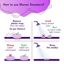 Cleverfy Aromatherapy Shower Steamers - Pack of 6 Shower Bombs. Purple Waves Set: Lavender, Cocoa & Orange, Bergamot & Mandarin, Pomegranate & Rose, Peony & Pear, Lemongrass & Coconut 8.46 OZ CLEVERFY
