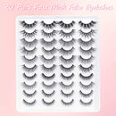 EARLLER 20 Pairs False Eyelashes Natural Fluffy Lightweight Lashes Pack, 3D and 5D Volume Faux Mink Lashes (10 Style) EARLLER
