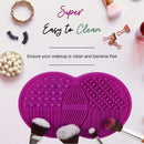 Lilyleaf Makeup Brush Silicone Cleaning Mat with Suction Cups (6.5 x 4.1 inches) - Makeup Brush Cleaner Pad with 5 Textures - Large Makeup Brush Silicone Mat - Portable Makeup Brush Scrubber Mat LILYLEAF MAKEUP ACCESSORIES TO MAKE LIFE EASIER
