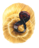 Parcelona French Infinity Loop Tortoise Shell Brown 3” Cellulose Acetate Side Slide In Yoga Flat Teeth Hair Claw Clip Clutcher for Women and Girls (Tortoise Shell Brown) Parcelona