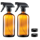Amber Glass Spray Bottles - 16-Ounce (2-Pack) Refillable Glass Sprayer Container with Durable Leakproof Trigger Sprayer with Mist/Stream/Lock for Cleaning Products, Essential Oils, Aromatherapy, Water Paksh Novelty