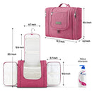 BALEINE Toiletry Bag for Women and Men, Water-Resistance Cosmetic Bags Makeup Organizer for Toiletries with Hanging Hook (Extra Large, Pink) BALEINE