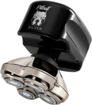 Skull Shaver Pitbull Silver PRO Electric Razor - for a Perfect Bald Look Wet/Dry 4 Head 4d Cordless USB Rechargeable Rotary Shaver Skull Shaver