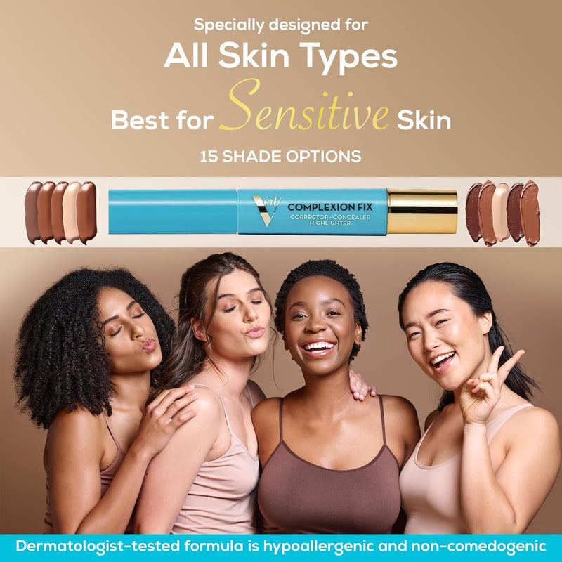 Veil Cosmetics - Complexion Fix Concealer - Liquid Concealer for Under Eye + Dark Circles - Highlight, Contour, Correct - Anti-Aging - Vegan Makeup Pen - Hydrating Lightweight (2N Light Neutral) Infinity Warehouse
