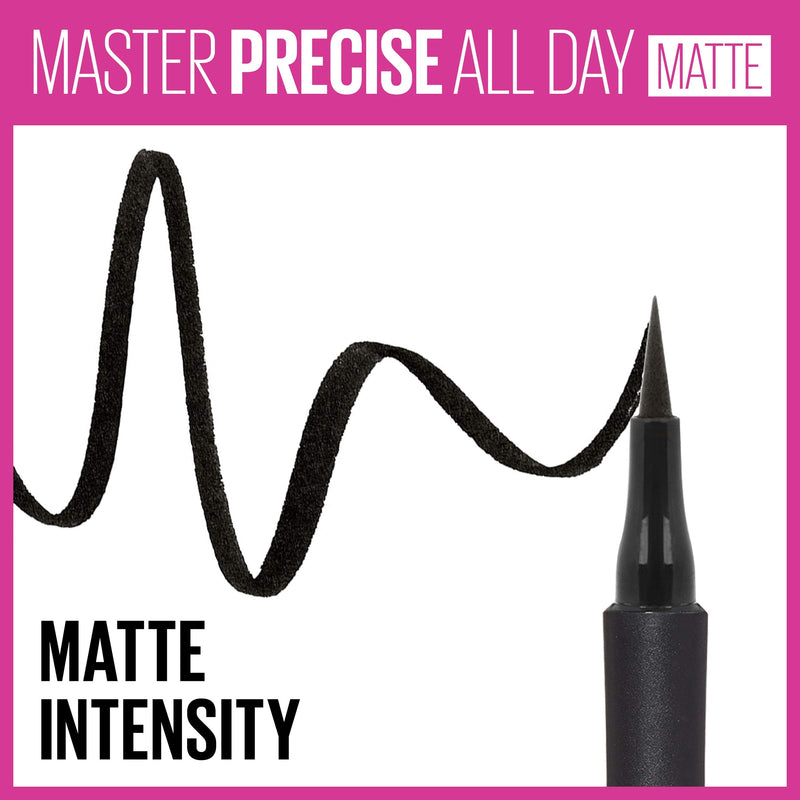 Maybelline Eyestudio Master Precise All Day Liquid Eyeliner, Matte Black, 0.034 Ounce Maybelline New York