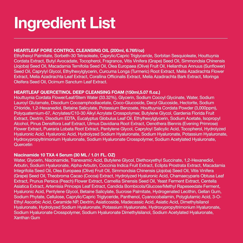 Anua 3-Step Glass Skin Beginner Set, Double Cleansing with Facial Serum, Oil Cleanser & Face Wash with Heartleaf, Daily Routine with Niacinamide, Korean Skincare Set Infinity Warehouse