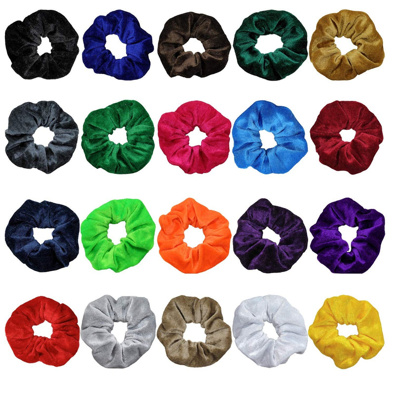 Kenz Laurenz Scrunchies for Hair - 2 Velvet Hair Ties for Women Girls Hair Elastics Ponytail Holder Scrunchy Girl Accessories Elastic Hair Bands Scrunchie Pack (Neon Green) Kenz Laurenz