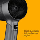 Conair Travel Hair Dryer with Dual Voltage, 1875W Compact Blow Dryer with Folding Handle, Gray Infinity Warehouse