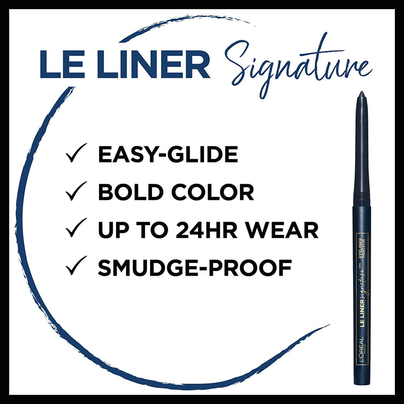 L'Oreal Paris Makeup Le Liner Signature Mechanical Eyeliner, Easy-Glide, Smudge Resistant, Bold Color, Long Lasting, Waterproof Eyeliner, Blue Jersey, 0.011 oz., 1 count L'Oreal Paris