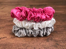 Celestial Silk Mulberry Silk Scrunchies for Hair (Small, Hot Pink, Soft Pink, White) Celestial Silk Store