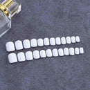 Yalice Square Fake Nails Glossy Short Press on Nails Acrylic Full Cover False Nails for Women and Girls 24Pcs (White) Yalice