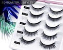 Updated 3D 6D Magnetic Eyelashes with Eyeliner Kit- 2 Tubes of Magnetic Eyeliner & 10 Pairs Magnetic Eyelashes Kit-With Natural Look & Reusable False lashes -No Glue Need Arishine