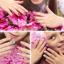 96 Pieces Children False Nails Fake Press on Nails Kit for Girls Stick on Nails (Romantic Love) JANYUN Store