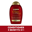 Frizz-Free + Keratin Smoothing Oil Conditioner, 5 in 1, for Frizzy Hair, Shiny Hair with Frizz-Free + Keratin Smoothing Oil Miracle Gloss Spray, 5 in 1, De-frizz Hair, Shiny Hair, Keratin, Argan Oil OGX