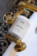 OUAI Chill Pills. Escape to Your Own Relaxing Spa with Jasmine and Rose Scented Bath Bombs. Unwind While Jojoba, Safflower and Hemp Seed Oil Improve Texture, Moisturize and Calm Skin. (6 x 1.5 oz) Ouai