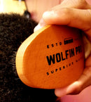 Wolfin Pro- Premium Curved 360 Wave Brush, 100% Natural Schima Superba Wood with Reinforced Pure Black Medium Boar Hair Bristle - Perfect for Wolfing, Creating 360 Layer Hair Waves, Cultivating Beards Wolfin Pro